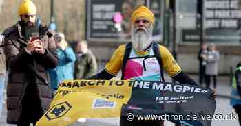 'Life's magical' - Wolves fan completes epic 195 mile trek to St James' Park raising cash for Dementia UK