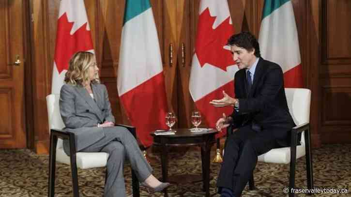 Trudeau meets Italian PM Meloni in Toronto, pair agrees to ‘roadmap’ for cooperation