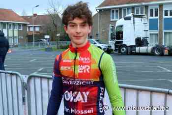 Nathan Amerlynck op het podium in Lierde