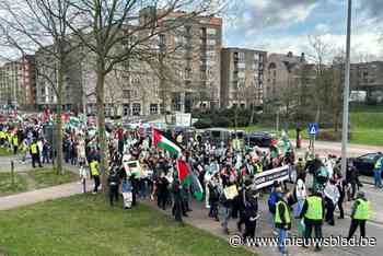 Tweehonderd manifestanten protesteren in Genk tegen geweld in Gaza, opvallend veel politie present