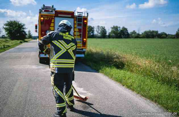 FW Hünxe: Ölspur verursacht Verkehrsunfälle - Zwei verletzte Motorradfahrer