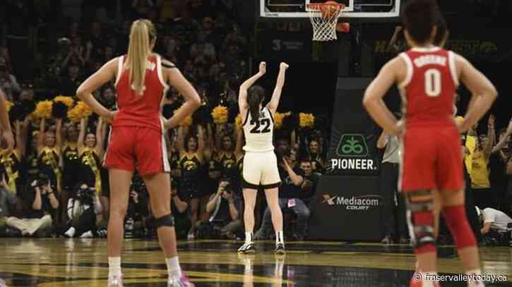 Caitlin Clark makes 2 free throws to break Pete Maravich’s NCAA Division I scoring record