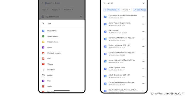 Google Drive search on iOS gets better filtering options