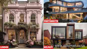 AI envisions the 'perfect' homes in 20 UK cities - from a pastel pink property in London to a Bond villain-style house in Portsmouth