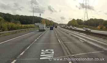 Concerns for woman's welfare on M25 between Romford and A13 junctions