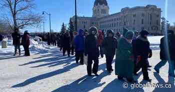 ‘Enough is enough’: Sask. teachers bring strike line to the legislature