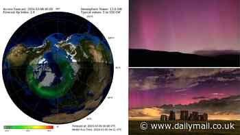 Northern Lights light up skies across the UK for the second night in a row - and the Met Office says they could be visible again tonight