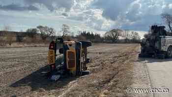 Child airlifted to hospital after school bus rollover south of Woodstock, Ont.