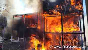 Trapped firefighters call mayday during Mass. 5-alarm blaze