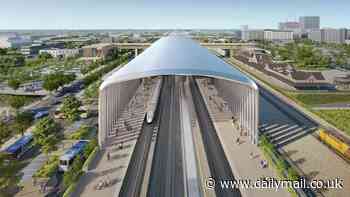 California gives first look at towering bullet train stations for $3 BILLION high speed route in the Central Valley that will cover 171 miles at 220 mph