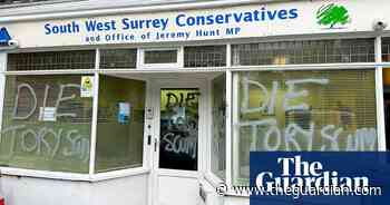 Jeremy Hunt’s Surrey office vandalised with ‘die Tory scum’ graffiti