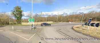 The A59 is partially blocked close to Thwaites Brewery