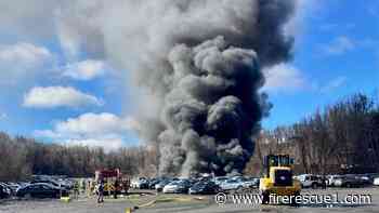 N.Y. firefighters strike a second alarm at vehicle fire