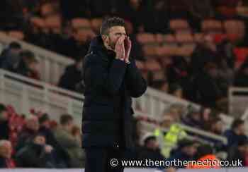 Michael Carrick reacts to Middlesbrough's win over Norwich City