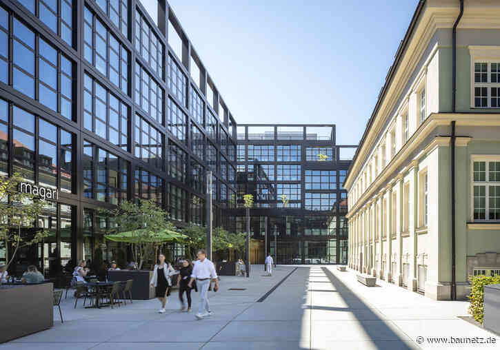 Schwarzer Rahmen um die Villa
 - Büroensemble in München von HENN