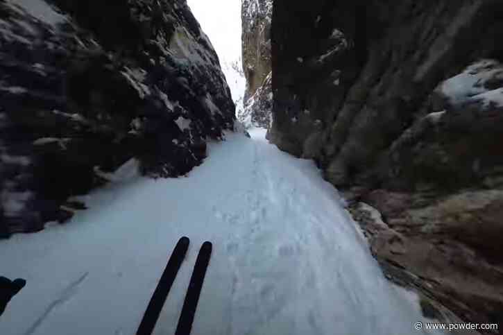 Adrenaline Junkie Brothers Ski Terrifyingly Narrow Couloir