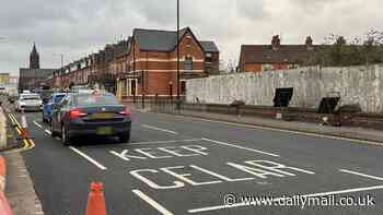 Bungling council workmen misspell huge road marking - much to the amusement of locals
