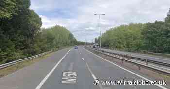 Heavy traffic on M53 Ellesmere Port over flooding incident