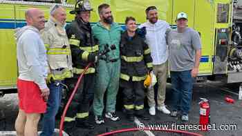 Kelce brothers visit Pa. firehouse to support family in fight against cancer