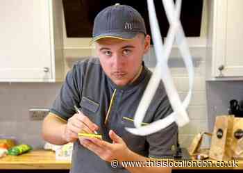 McDonald's copy in Kingston kitchen with eBay merch and food