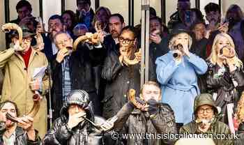 Vanessa Feltz and Mike Freer blow horns for hostages in St John's Wood
