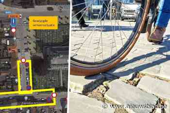 Losse kasseien op Dorp in Nazareth worden hersteld: dikke maand verkeershinder