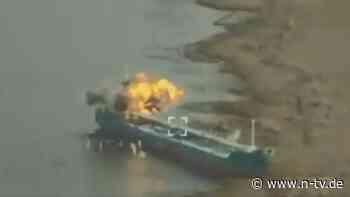 Kommandobrücke explodiert: Ukraine: Russischen Kontrollpunkt auf Schiff zerstört