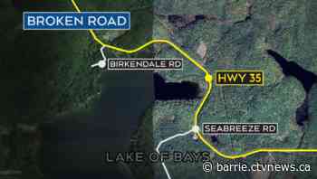 Muskoka highway torn in two by strong waters