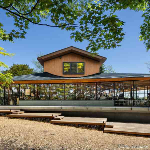 Klein Dytham Architecture wraps Karuizawa Commongrounds Bookstore with "flowing" steel roof