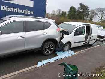 Ellesmere Port: Firefighters warn motorists after three-car crash