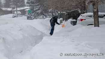Residential street grading complete in Saskatoon following heavy snowfall