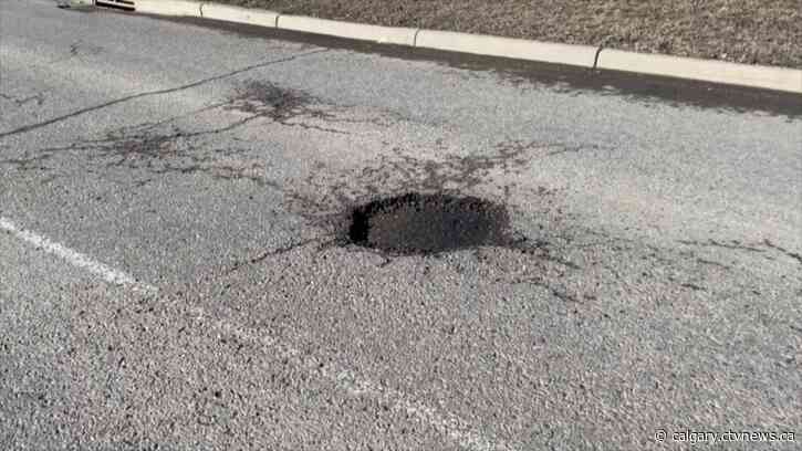Potholes creating issues for some Calgary drivers, pedestrians