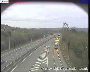 Crash leads to car fire on M25 between Orpington and Sevenoaks