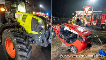 Traktor rammt Fiat auf Bundesstraße in Bayern – Fahrerin (†65) sofort tot