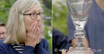 BBC Antiques Roadshow guest 'shaking' as she learns true value of 50p wine glass