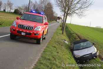 Automobilist ramt boompje en belandt in de gracht