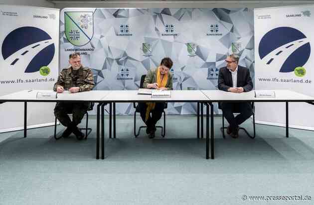 Zeitenwende - Bund und Länder ziehen an einem Strang / Bundesministerium der Verteidigung und Saarland haben Neufassung einer Vereinbarung für einfachere militärische Transporte unterzeichnet