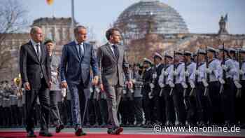 Streit über die Ukraine? Scholz, Macron und Tusk demonstrieren im Kanzleramt Einigkeit