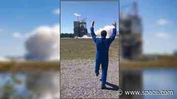 Artemis 2 moon astronauts celebrate engine test for future lunar missions (video)