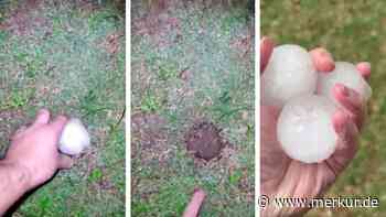 „Gorilla-Hagel“ schießt Löcher in den Boden: Unwetter wütet mit gigantischen Eisbrocken