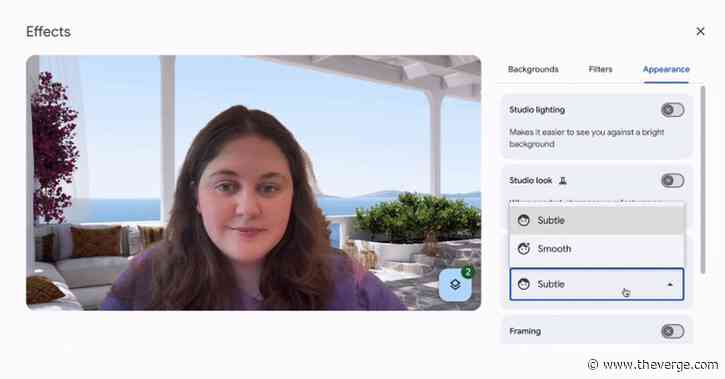 Google Meet’s face touch-up filters come to desktop