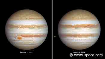 Hubble Telescope spies stormy weather and a shrinking Great Red Spot on Jupiter (video)