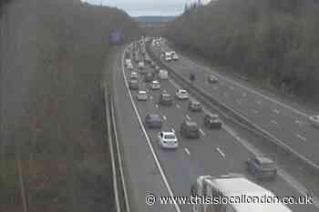 M25 J4 to J5: Two lanes closed following vehicle fire