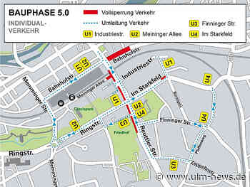 Baustelle in der Reuttier Straße in Neu-Ulm: Neue Verkehrsführung und Umleitungen