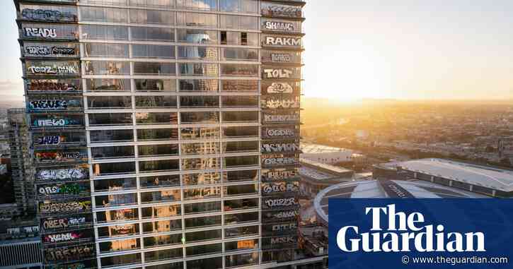 LA’s graffiti-tagged skyscraper: a work of art – and symbol of city’s wider failings