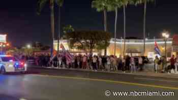 Dozens in Miami show support after hundreds in Cuba protest blackouts, food shortages