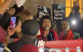 Diane Abbott joins Hackney protest over Tory donor racism row