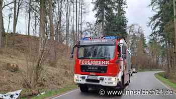 Unfall zwischen Garching und Oberneukirchen: Lieferwagen kommt von Straße ab