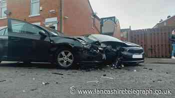 Road shut following multi-vehicle crash in Blackburn