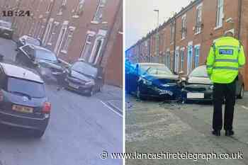 Watch: Three cars wrecked after crash on Blackburn road
